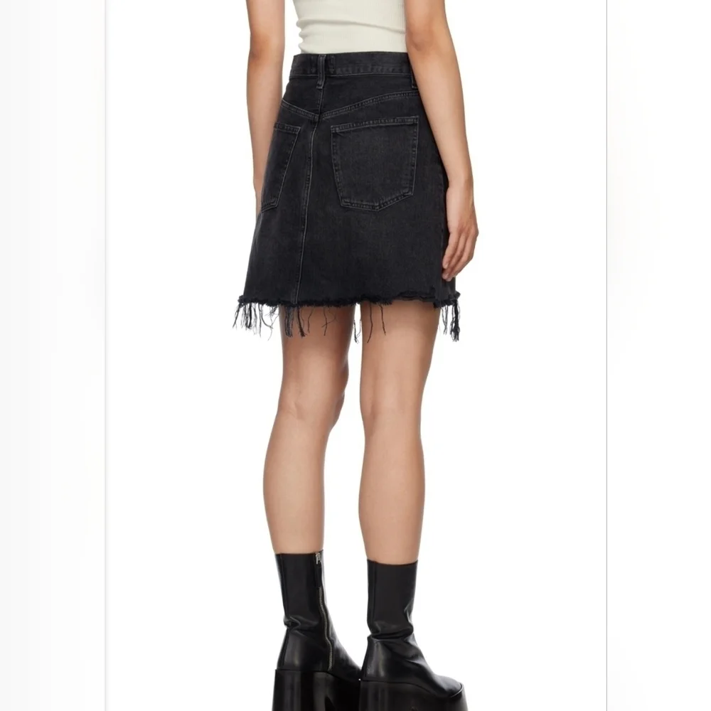 AGOLDE Criss Cross Mini Skirt Black Denim Size 25